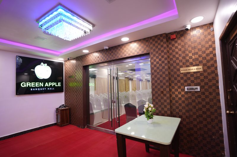 Reception desk and hall entrance