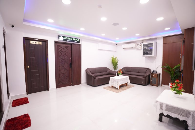 Lounge and room doors, wide view